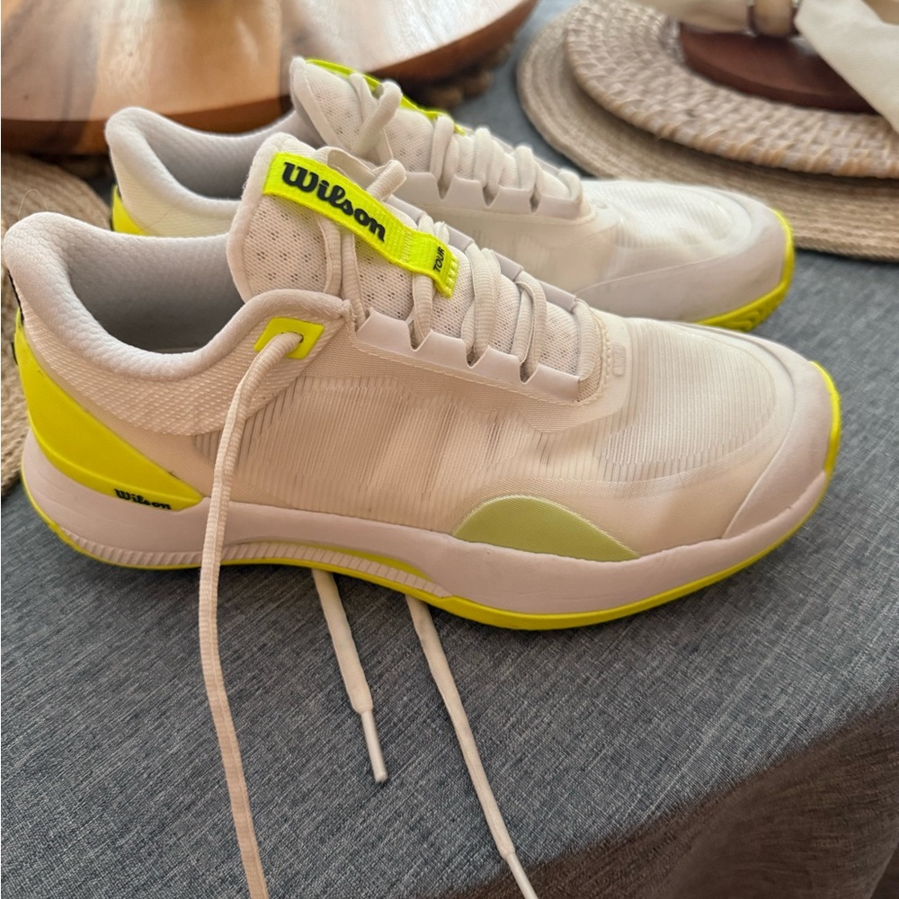 Wilson White and Neon Yellow Sneakers- court, pickleball - Picture 2 of 5